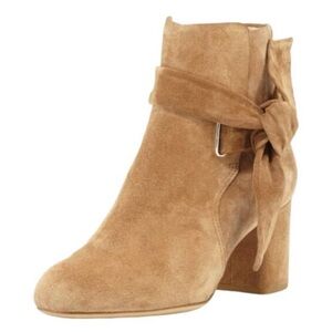 RAG & BONE 39 Dalia taupe gray Italian Suede Ankle-Tie Ankle Bootie heel boho